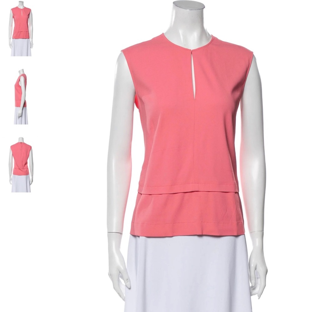 ALTUZARRA Back Zip Crew Neck Sleeveless Blouse Sz M / US8